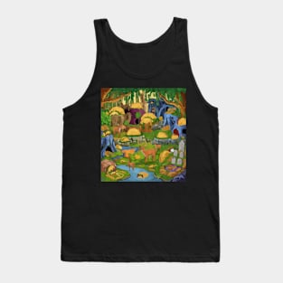 watercolor deer taco forest Tank Top